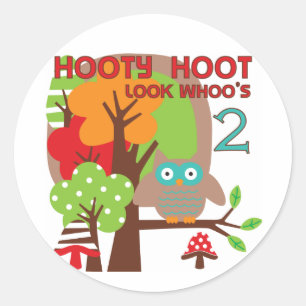 Adesivo Redondo T-shirts e presentes de segundo aniversário