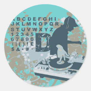 Adesivo Redondo T-shirts e presentes DJ