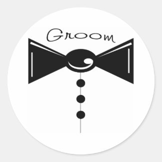 Adesivo Redondo T-Shirts e presentes do Groom Tux