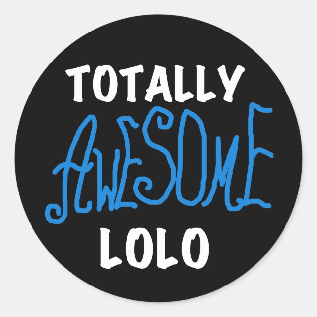 Adesivo Redondo T-shirts e presentes, totalmente incríveis, azuis (Frente)