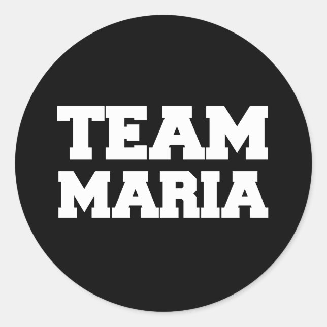 Adesivo Redondo T-shirts "Team Maria" (Frente)