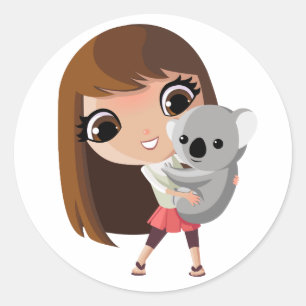 Adesivo Redondo Taara e pudim o Koala