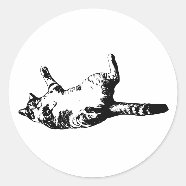 Adesivo Redondo Tabby de Linha Nítida (Frente)