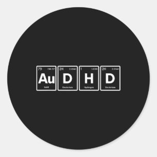Adesivo Redondo Tabela Periódica Audhd Autismo + Tdah Para Nerds M