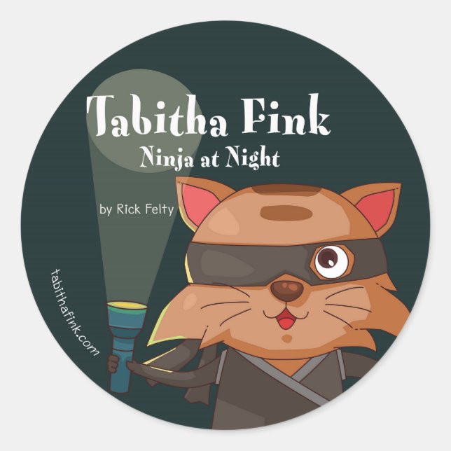 Adesivo Redondo Tabitha Fink Ninja Stickers (Frente)