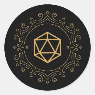 Adesivo Redondo Tabletop de Bronze de Monograma D20