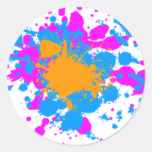 Adesivo Redondo Tabuleiro de pintura retrô Corey Tiger 80s (Multi