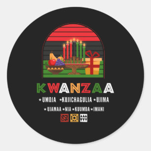 Adesivo Redondo Taça Da América Africana Ou Kwanzaa Kinara Ou Kwan