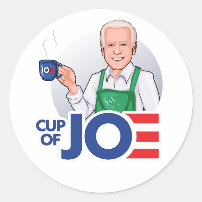Adesivo Redondo Taça de Joe Biden (Frente)