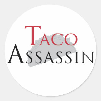Adesivo Redondo Taco Assassin Stickers