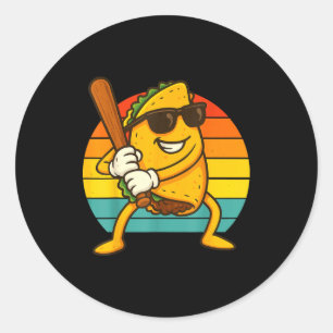 Adesivo Redondo Taco beisebol cinco de maio 