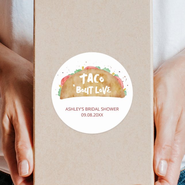 Adesivo Redondo Taco 'Bout Love Chá de panela Fiesta (Criador carregado)