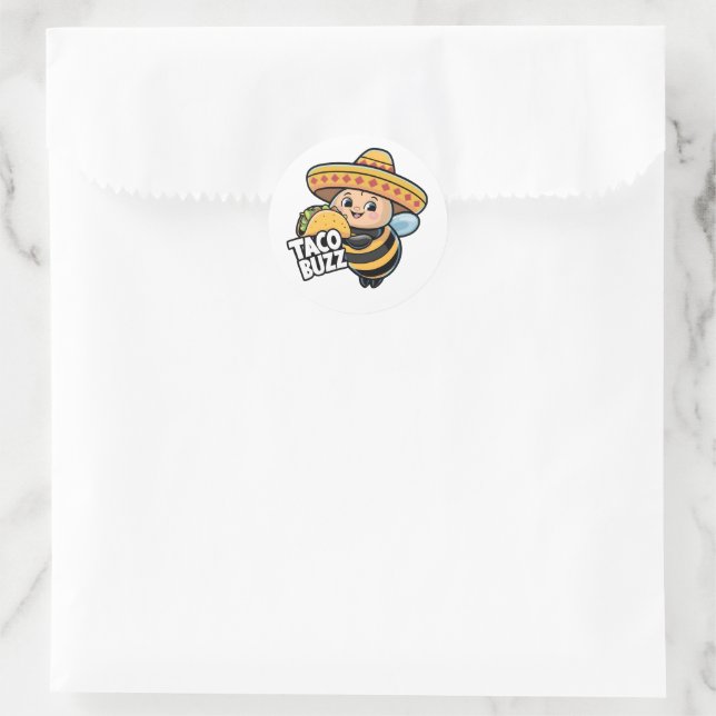 Adesivo Redondo Taco Buzz Bumble Bee (Bolsa)