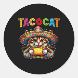 Adesivo Redondo Taco Cat Para Mulheres & Crianças - Tacocat Ci