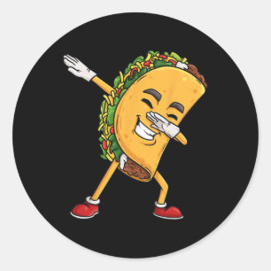 Adesivo Redondo Taco Dabbing Cinco De Mayo Engraçado Rapazes Dab M