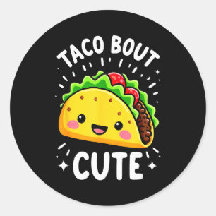 Adesivo Redondo Taco de Humor Sobre Festa de Aniversário de Menina
