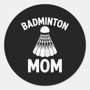 Adesivo Redondo Taco de mãe de badminton engraçado badminton