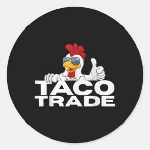 Adesivo Redondo Taco Engraçado Trump Sempre Fora _1