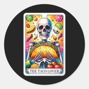 Adesivo Redondo Taco Lover Tarot Card Taco Terça-feira Cinco Mães