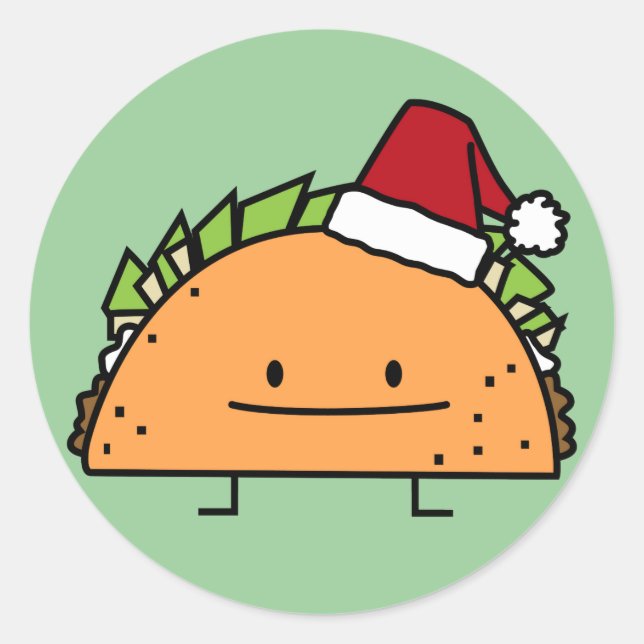 Adesivo Redondo Taco que veste a salsa da carne do escudo do Natal (Frente)