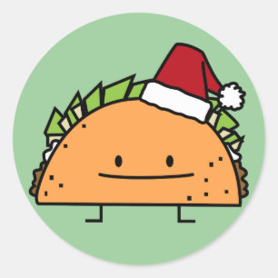 Adesivo Redondo Taco que veste a salsa da carne do escudo do Natal