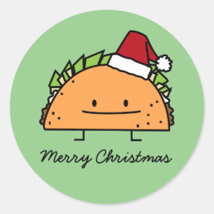 Adesivo Redondo Taco que veste a salsa da carne do escudo do Natal