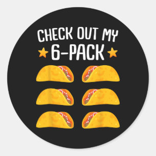 Adesivo Redondo Taco Six Pack Cinco De Mayo Fiesta Mens E Mulheres