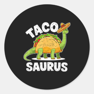 Adesivo Redondo Taco t rex dinossauro dino cinco de maio meninos