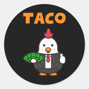 Adesivo Redondo Taco Trump Sempre Chica Galinha Engraçada Trendy C