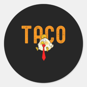Adesivo Redondo Taco Trump - Trump Sempre Desiste Piada Trump