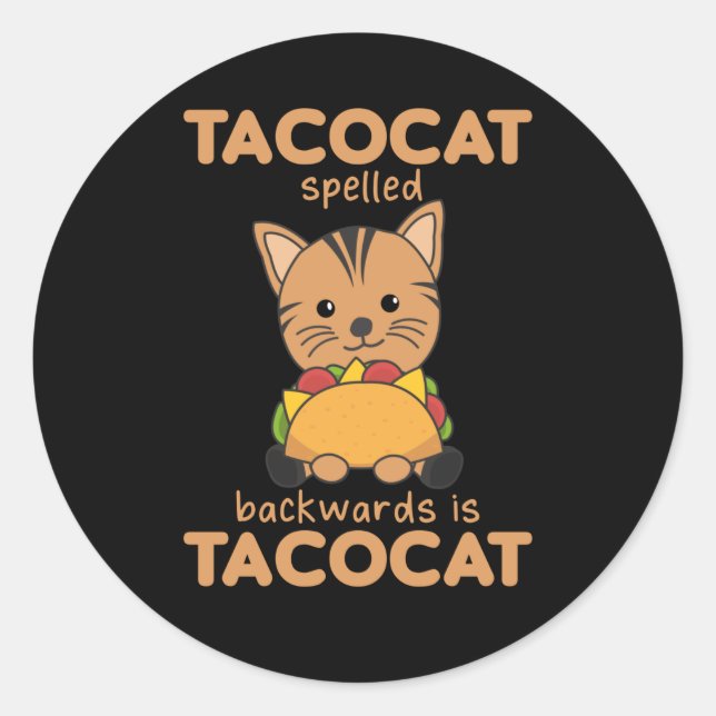 Adesivo Redondo Tacocat Ortografado Para Trás É Tacocat - Amor (Frente)