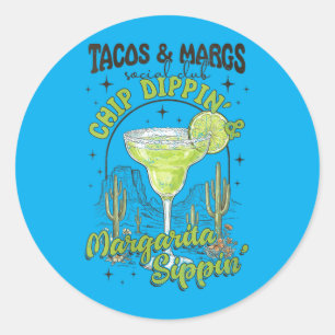Adesivo Redondo Tacos de Mulheres Margs Clube Social Chip Dippin