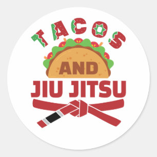 Adesivo Redondo Tacos e Jiu Jitsu