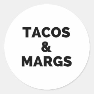 Adesivo Redondo Tacos E Margs Cinco De Mayo Tacos E Marg Engraçado