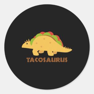 Adesivo Redondo Tacos mexicanos Engraçados Tacos Dino Amantes do T