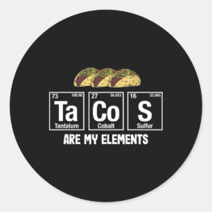 Adesivo Redondo Tacos São Meus Elementos - Taco Elemen de Mesa Per