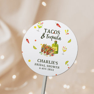 Adesivo Redondo Tacos & Tequila Diversão Verão Tropical Chá de Noi