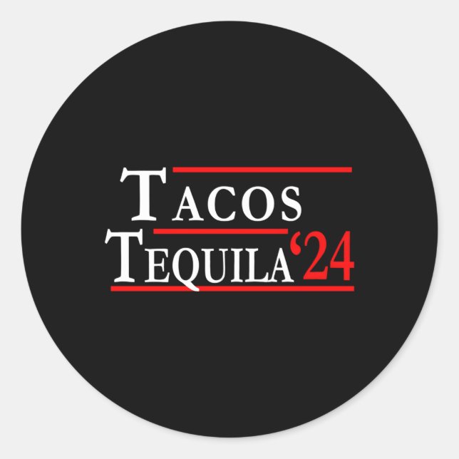 Adesivo Redondo Tacos Tequila Os melhores candidatos 2024 (Frente)