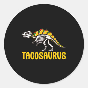 Adesivo Redondo Tacosaurus cinco de maio taco dinossauro mexicano