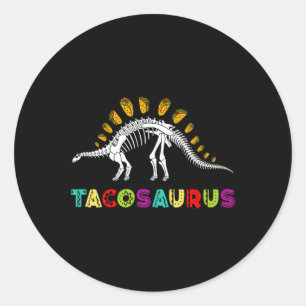 Adesivo Redondo Tacosaurus Cinco De Mayo Camisa Engraçado Taco Din