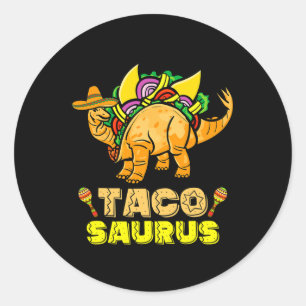 Adesivo Redondo Tacossauro Camisa Kid Taco Cinco De Mayo Kid Dinos