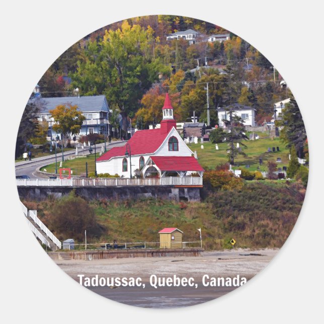 Adesivo Redondo Tadoussac, Quebec, Canadá (Frente)