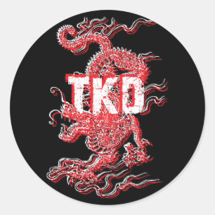 Adesivo Redondo Tae Kwon Do Dragon Stickers