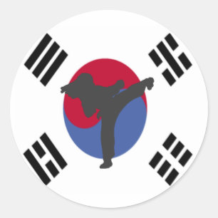Adesivo Redondo Tae Kwon Do Kicker femininos Stickers