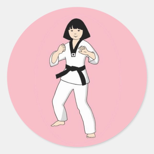Adesivo Redondo Tae Kwon Do Princess Stickers (Frente)