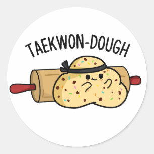 Adesivo Redondo Taekwon-Dough Cute Baking Pun
