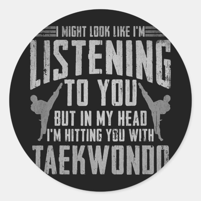 Adesivo Redondo Taekwondo Gifts For Boys Girls Adults TKD  (Frente)
