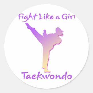 Adesivo Redondo Taekwondo Girl