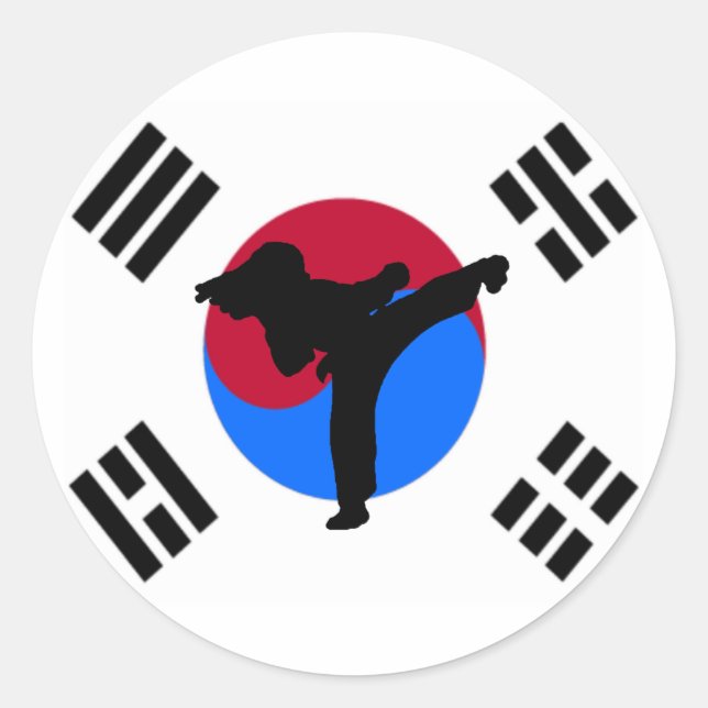 Adesivo Redondo Taekwondo Kicker Stickers (Frente)