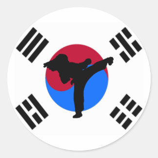 Adesivo Redondo Taekwondo Kicker Stickers